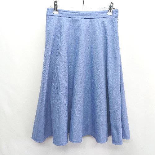 ◇ green label relaxing パイピング加工 膝下 フレア スカート サイズ38 ライトブルー系 レディース E 【中古】