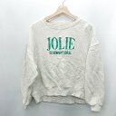 ◇ NICE CLAUP ナイスクラップ 正面ロゴ コットン100% 長袖 パーカー サイズM グレー系 レディース E 【中古】
