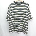 ◇ WHIMSIC ウィムジック ボーダー柄 半袖 Tシャツ サイズF ライトグレー ネイビー メンズ E 【中古】(4)