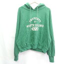 ◇ via j ヴィアジェイ 正面文字 コットン100% 長袖 パーカー サイズM グリーン レディース E 【中古】