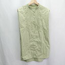 ◇ bohmal ボマール 胸元プリーツ ノースリーブ ブラウス サイズF グリーン レディース E 【中古】