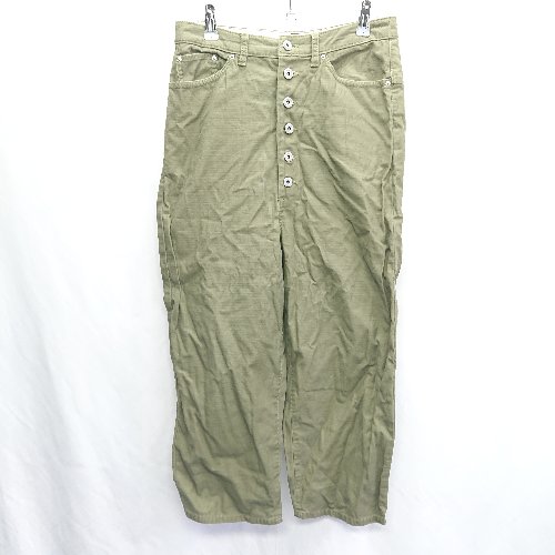 ◇ MARINE&works マリンアンドワークス コットン100% ワイドパンツ サイズM カーキ レディース E 【中古】