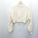 ◇ ◎●未使用● Heather ヘザー パフスリーブ ショート丈 長袖 ニット サイズF オフホワイト レディース E 【中古】