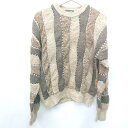◇ UOMO ウオモ ストライプ 長袖 セーター サイズM ブラウン系 メンズ E 【中古】(4)
