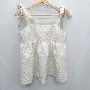 ◇ moment+ モーメントプラス フラワーエンボス ビスチェ サイズL アイボリー レディース E 【中古】