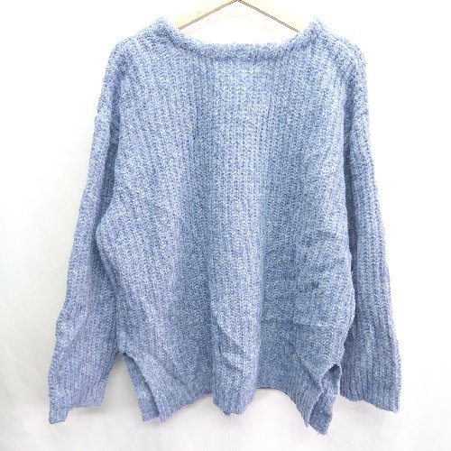 ◇ LOWRYS FARM ローリーズファーム 紐ボタン　ニット素材 長袖 カーディガン サイズF ブル－系 レディース E 【中古】