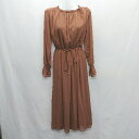 ◇ ⊂ naturalcouture ナチュラルクチュール ウエストゴム 長袖 マキシ ワンピース サイズM ブラウン レディース E 【中古】