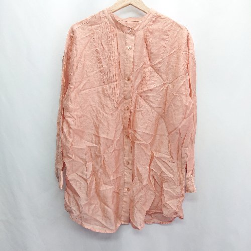 ◇ ⊂ URBAN RESEARCH アーバンリサーチ 胸元プリーツ 長袖 ブラウス サイズM ピンク レディース E 【中古】