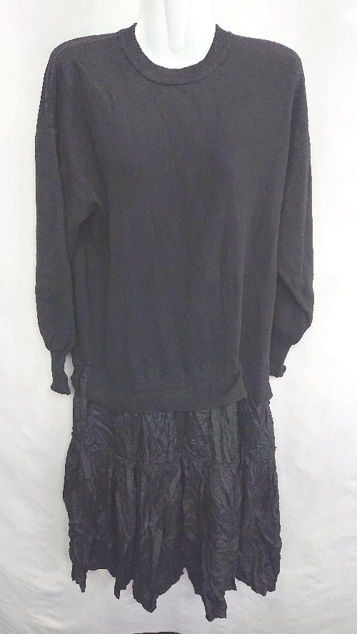 ◇ nano universe ナノユニバース 長袖 ロング丈 ワンピース サイズF ブラック レディース E 【中古】