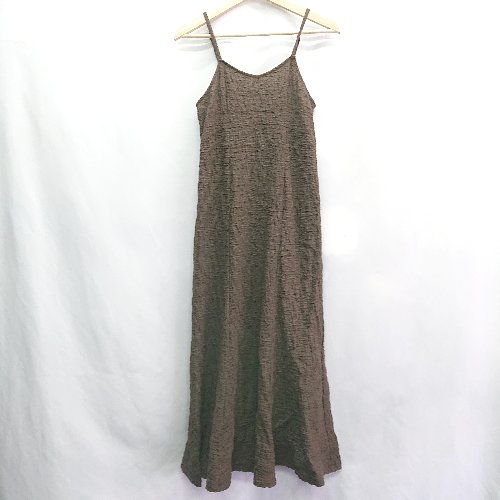 ◇ ⊂ w closet 肩リボン ロング丈 ワンピース サイズF ブラウン レディース E 【中古】
