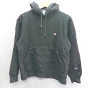◇ Champion チャンピオン コットン100% 長袖 パーカー サイズM ブラック レディース E 【中古】