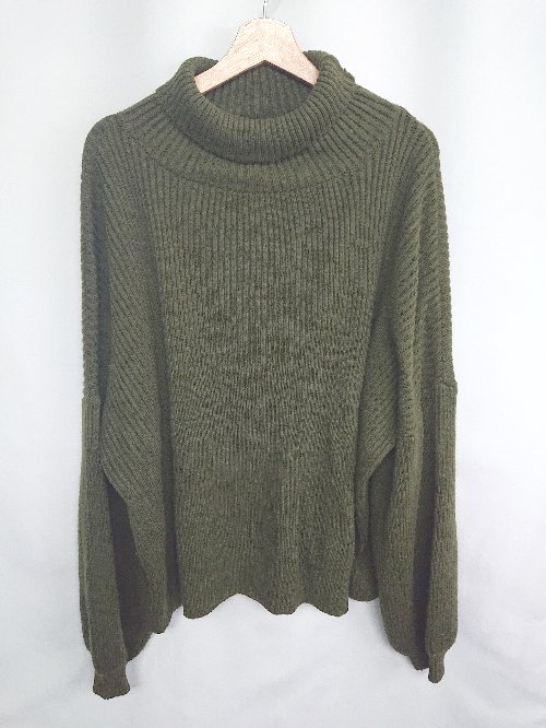 ■ ⊇ patterntorso タートルネック 長袖 ニット サイズF カーキ レディース E 【中古】