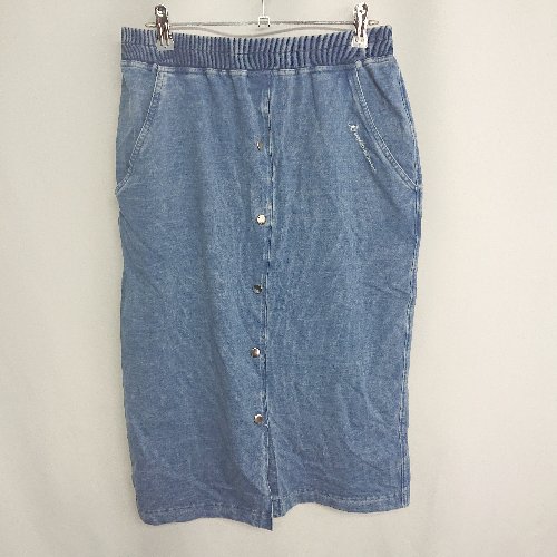 ◇ Θ KANGOL カンゴール 膝下丈 タイト スカート サイズL ブルー系 レディース E 【中古】