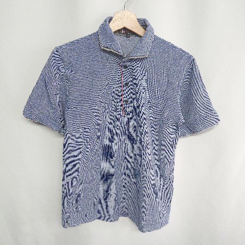 ◇ MICHEL KLEIN ミッシェル クラン コットン系 半袖 ポロシャツ サイズ46 ブル－系 レディース E 【中古】