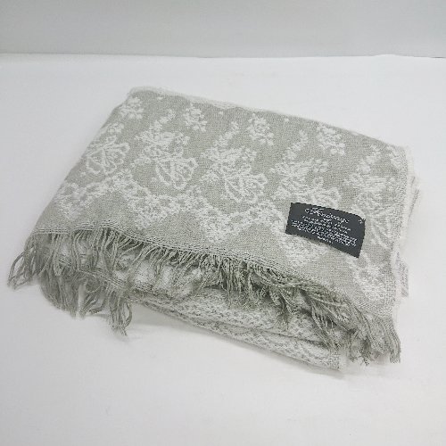 ◇ Finissage レース柄 マフラー グレー ホワイト レディース E 【中古】