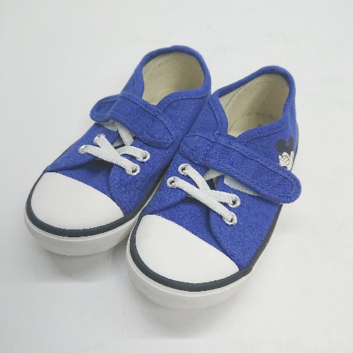 ◇ petit main ミッキーマウスプリント キッズ スニーカー サイズ16 ブルー ホワイト ブラック 男の子 女の子 E 【中古】(4)