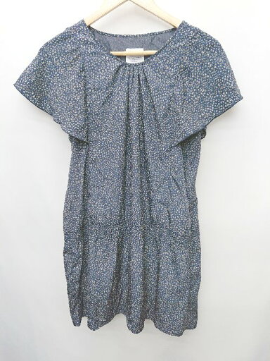 ◇ ⊂ branch et pot ブランチポット フレンチスリーブ ミニ丈 ワンピース サイズM ネイビー ベージュ レディース P 【中古】 ◇ ⊂ branch et pot ブランチポット フレンチスリーブ ミニ丈 ワンピース サイズM ネイビー ベージュ レディース P 【中古】