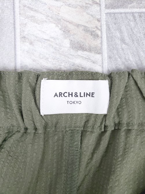 ◇ ⊂ ARCH & LINE アーチアンドライン ストライプ オールインワン サロペット サイズ2 カーキ レディース P 【中古】