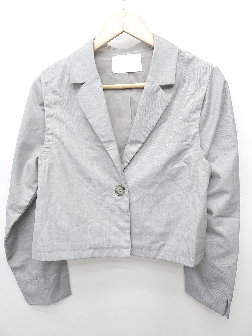 ◇ ⊇ who's who Chico フーズフーチコ 2WAY ベスト テーラード ジャケット サイズF グレー レディース P 【中古】