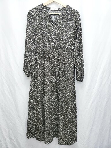 ◇ ⊇ chocolraffine robe 花柄 長袖 膝下丈 ワンピース サイズF ブラック ベージュ レディース P 【中古】 ◇ ⊇ chocolraffine robe 花柄 長袖 膝下丈 ワンピース サイズF ブラック ベージュ レディース P 【中古】