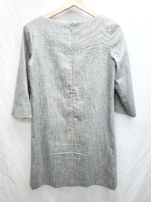 ◇ Θ OFUON オフオン 七分袖 ミニ丈 ワンピース サイズ38 グレー レディース P 【中古】