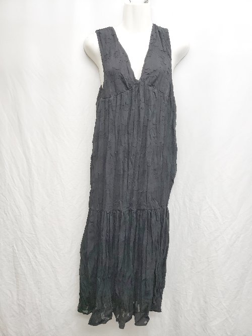 ◇ ⊂ Kastane カスタネ 花柄 ノースリーブ 膝下丈 ワンピース サイズ0 ブラック レディース P 【中古】