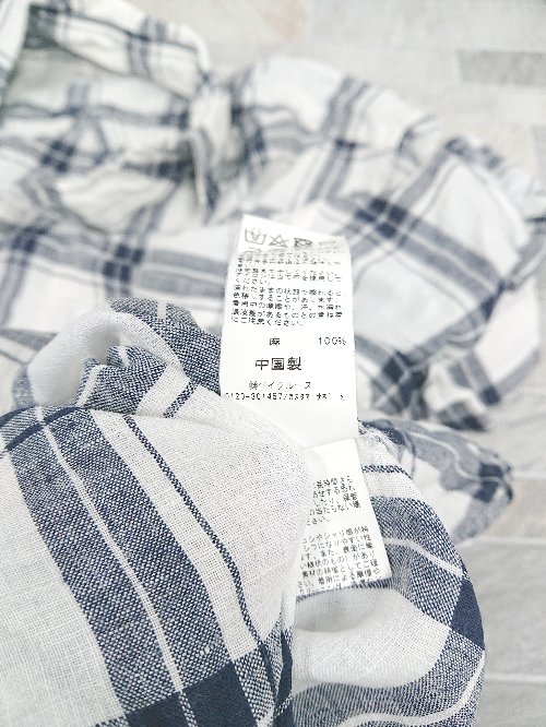 ◇ ⊂ JOURNAL STANDARD relume チェック 半袖 シャツ サイズL ホワイト ネイビー メンズ P 【中古】