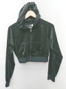 ◇ ⊇ H&M ラインストーン 起毛 クロップド ジップアップ パーカー サイズM ブラック レディース P 【中古】