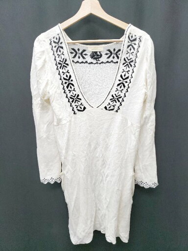◇ ⊂ w closet ダブルクローゼット 長袖 膝丈 ワンピース サイズF アイボリー レディース P 【中古】 ◇ ⊂ w closet ダブルクローゼット 長袖 膝丈 ワンピース サイズF アイボリー レディース P 【中古】