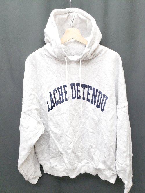 ◇ Θ flaner フラネ ロゴ 長袖 スウェット パーカー サイズM オフホワイト メンズ P 【中古】