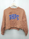◇ BEVERLY HILLS POLO CLUB ロゴ ショート丈 長袖 スウェット トレーナー プルオーバー サイズM ブラウン レディース P 【中古】