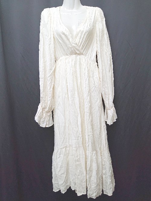 ◇ ⊂ Heather ヘザー 長袖 ロング丈 ワンピース サイズS アイボリー系 レディース P 【中古】