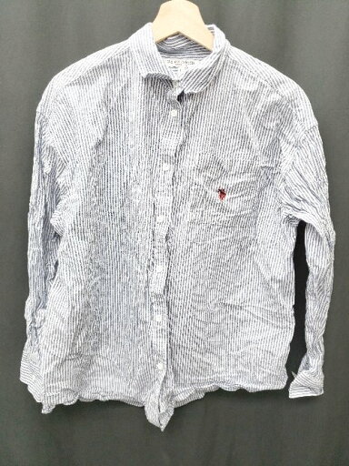 ◇ Θ U.S.POLO ASSN ユーエスポロアッスン ストライプ 長袖 シャツ サイズF ブルー ホワイト レディース P 【中古】 ◇ Θ U.S.POLO ASSN ユーエスポロアッスン ストライプ 長袖 シャツ サイズF ブルー ホワイト レディース P 【中古】