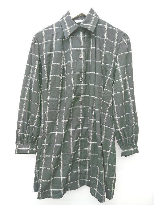 ◇ ⊇ SLY スライ チェック柄 長袖 ミニ ワンピース サイズ1 ブラック ホワイト マルチ レディース P 【..