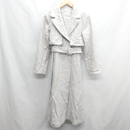 ◇ ⊇ FINE GARMENTS　ファインガーメンツ ウール系 長袖 トレンチ コート サイズS グレージュ系 レディース E 【中古】