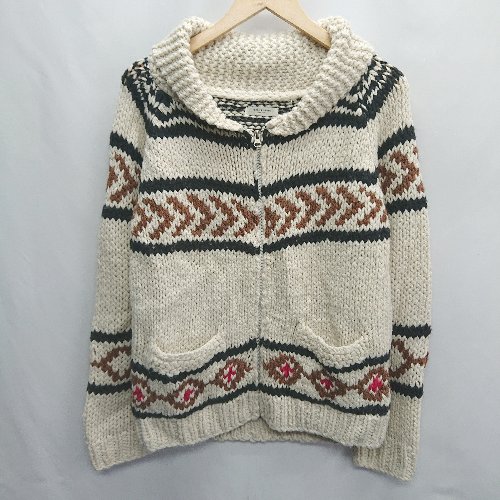◇ ⊇ FREAK'S STORE フリークスストア ノルディック柄 長袖 ジップアップセーター サイズF アイボリー ..