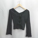◇ ⊇ Lily Brown リリーブラウン コットン系 長袖 ブラウス サイズM ブラック レディース E 【中古】(4)