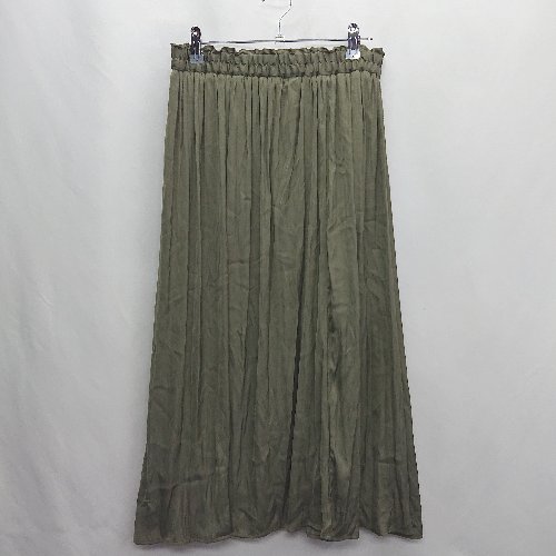 ◇ ⊂ DRESKIP ドレスキップ ロング丈 フレア スカート サイズL カーキ系 レディース E 【中古】