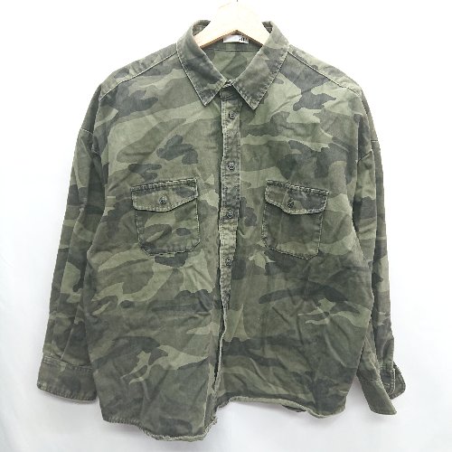 ◇ ⊇ GYDA ジェイダ カモフラージュ柄 長袖 ミリタリージャケット サイズF カーキ ブラック レディース E 【中古】