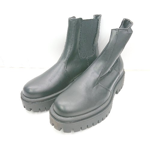 ◇ Θ サイドゴア 厚底 ブーツカット サイズM ブラック メンズ E 【中古】