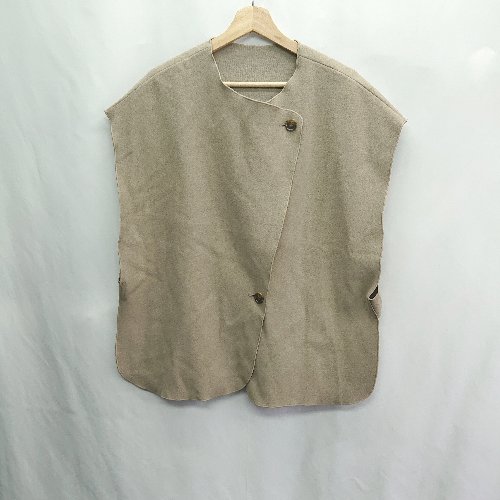 ◇ ⊇ LOWRYS FARM 袖なし メルトンジレ サイズF モカブラウン レディース E 【中古】