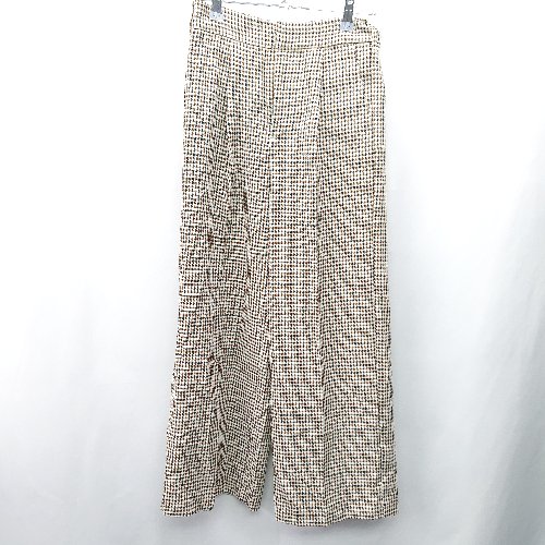 ◇ ◎●未使用● ⊇ ikka イッカ 千鳥格子柄 ストレートパンツ サイズM ブラウン系 レディース E 【中古】 ◇ ◎●未使用● ⊇ ikka イッカ 千鳥格子柄 ストレートパンツ サイズM ブラウン系 レディース E 【中古】