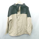 ◇ ⊇ GERRY ロゴプリント オーバーサイズ 長袖 マウンテンパーカー サイズM ブラック ベージュ ホワイト メンズ E 【中古】