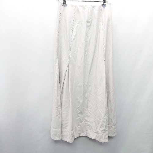 ◇ Θ Mila Owen ミラオーウェン レザー素材 マキシ フレアー スカート サイズM グレージュ レディース E 【中古】