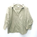 ◇ ⊂ jena スキッパー 七分袖 シャツ サイズF カーキ レディース E 【中古】
