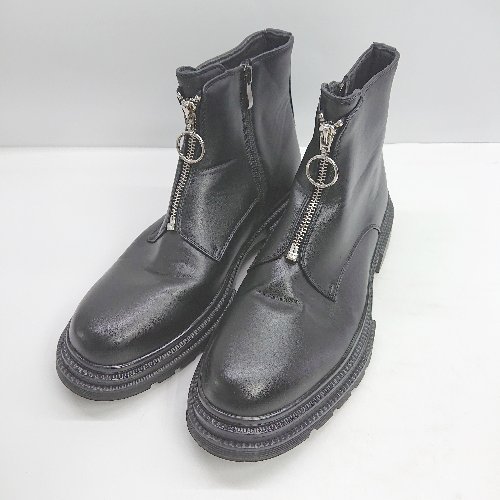 ■ ⊇ LOVEHUNTER ラブハンター ショート サイドジップブーツ サイズ43 ブラック レディース E 【中古】