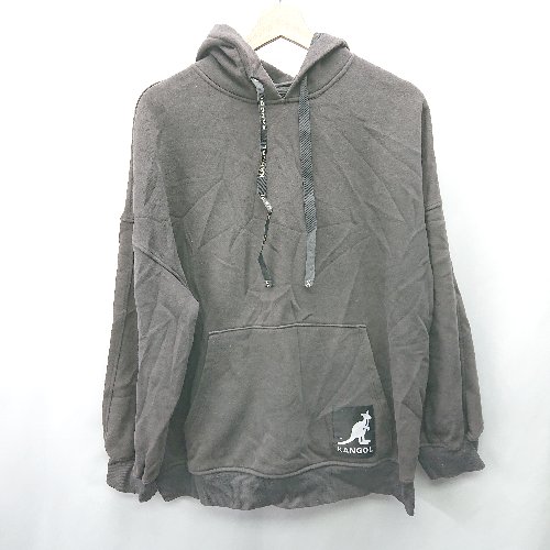 ◇ ⊇ KANGOL カンゴール 綿混合 長袖 パーカー サイズM ブラック系 メンズ E 【中古】
