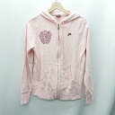 ◇ ⊇ NIKE ナイキ 裏起毛 プリント 長袖 パーカー サイズM ピンク レディース E 【中古】