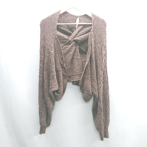 ◇ ⊇ natural couture ナチュラルクチュール X字 コットン混合 長袖 ねじりルーズニット サイズF ブラウン レディース E 【中古】 ◇ ⊇ natural couture ナチュラルクチュール X字 コットン混合 長袖 ねじりルーズニット サイズF ブラウン レディース E 【中古】