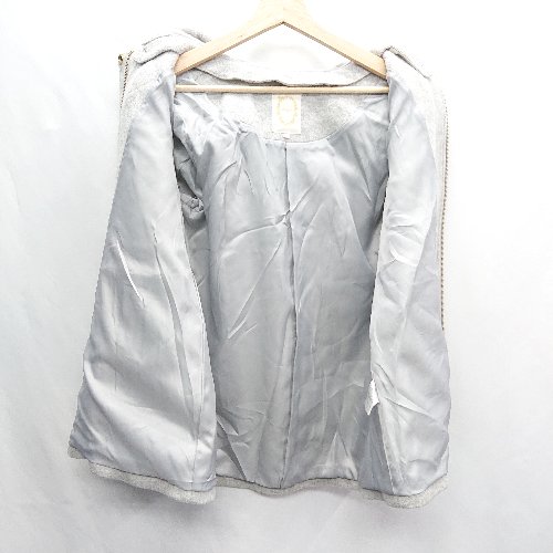 ◇ ⊇ Khaju カージュ SHIPS フード取り外し可能。ノーカラー2WAY 長袖 フードコート サイズ38 グレー レディース E 【中古】